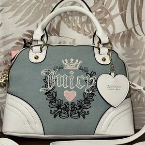 Juicy Couture Denim and White Satchel